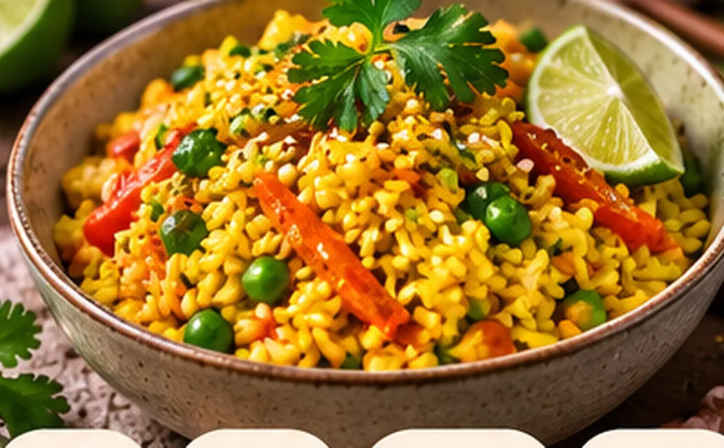 Fotografía de arroz thai con cúrcuma