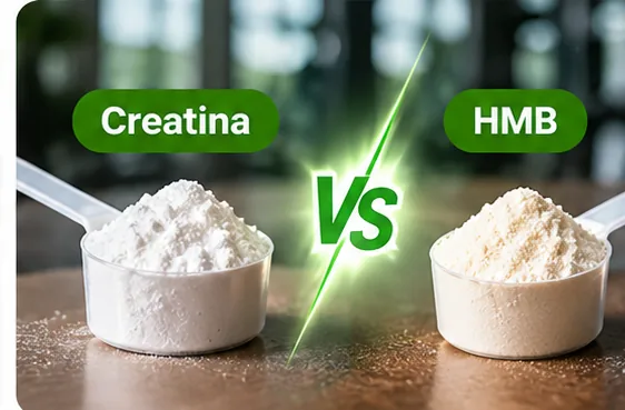 Comparación visual de HMB y creatina