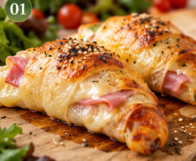 Croissant mixto con obleas de arroz